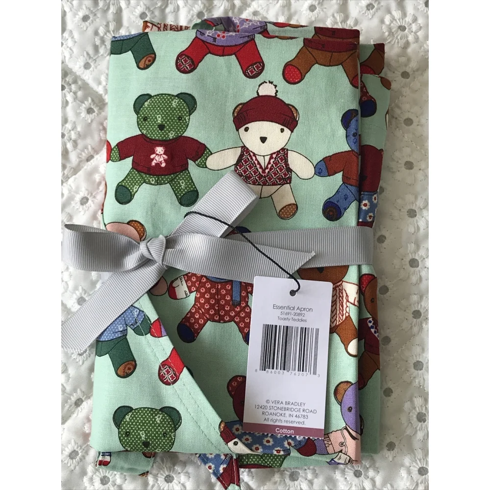 NWT Vera Bradley Essential Apron Toasty Teddies / kawaii /bears cute